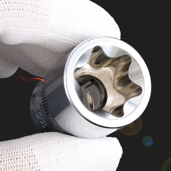 Jogo De Soquete Torx Fêmea Encaixe 1/2'' E8 Ao E24 C/10 Pçs Vip Industrial