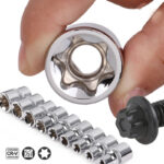 Jogo De Soquete Torx Fêmea Encaixe 1/2'' E8 Ao E24 C/10 Pçs Vip Industrial