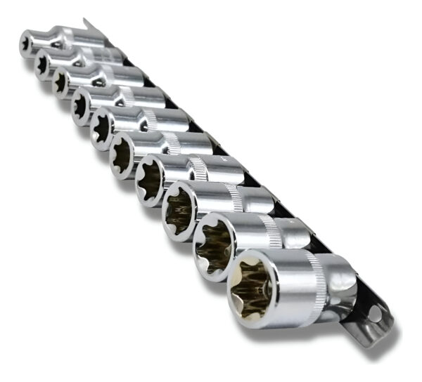 Jogo De Soquete Torx Fêmea Encaixe 1/2'' E8 Ao E24 C/10 Pçs Vip Industrial
