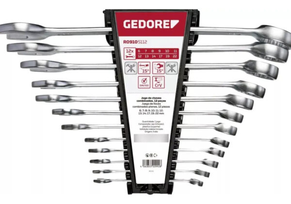Jogo de Chave Combinada Gedore Red 6 A 22mm 12 Peças R09105112