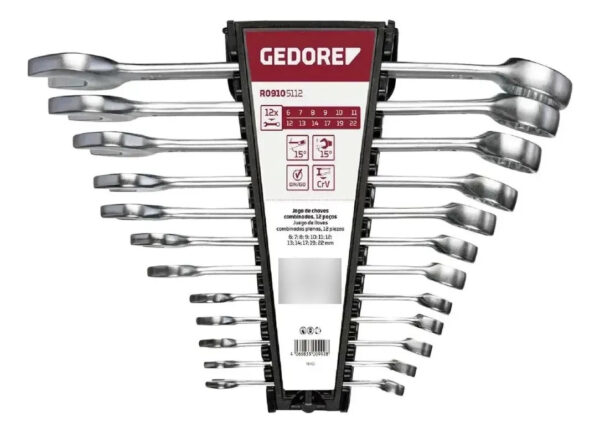Jogo de Chave Combinada Gedore Red 6 A 22mm 12 Peças R09105112