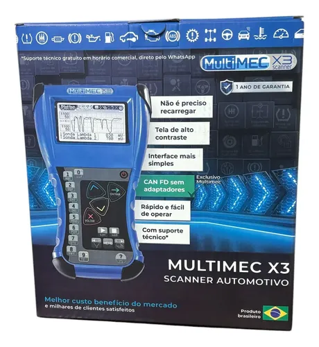 Scanner Automotivo Linha Leve Ciclo Otto + Kit Diesel Leve com Bolsa – Profissional Flex e Diesel MULTIMEC-X3