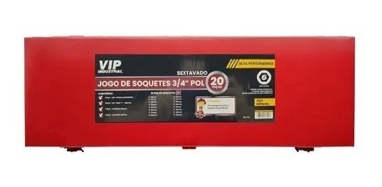 Jogo Soquete Sextavado 3/4 - 20 Pçs - Vip Industrial