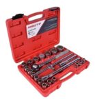 Jogo Soquete Estriado 8 A 32mm 1/2'' Catraca 22 Pçs Robust Vermelho