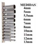 Jogo De Soquetes Longo Enc 1/4 Estriado 4 Ao 13mm Vip 900092