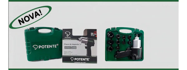 Chave De Impacto Pneumática 79kg Encaixe de 1/2" 14 Peças Potente