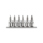 Jogo de Soquete Torx Curto 3/8" 6 Peças Aço S2 Com Guia Vip Industrial