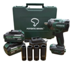 Chave De Impacto 1/2" À Bateria Com Soquetes e 2 Baterias 880 N.m - Cord120002 Potente
