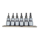 Jogo de Soquetes Torx 3/8" 6 Peças 5 Lados Com Furo T10 a T30