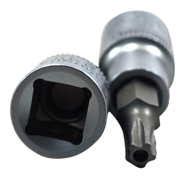 Jogo de Soquetes Torx 3/8" 6 Peças 5 Lados Com Furo T10 a T30