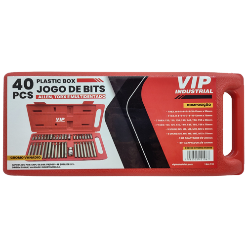 Jogo De Bits Torx Multidentada E Allen Com 40 Peças